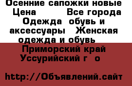 Осенние сапожки новые › Цена ­ 600 - Все города Одежда, обувь и аксессуары » Женская одежда и обувь   . Приморский край,Уссурийский г. о. 